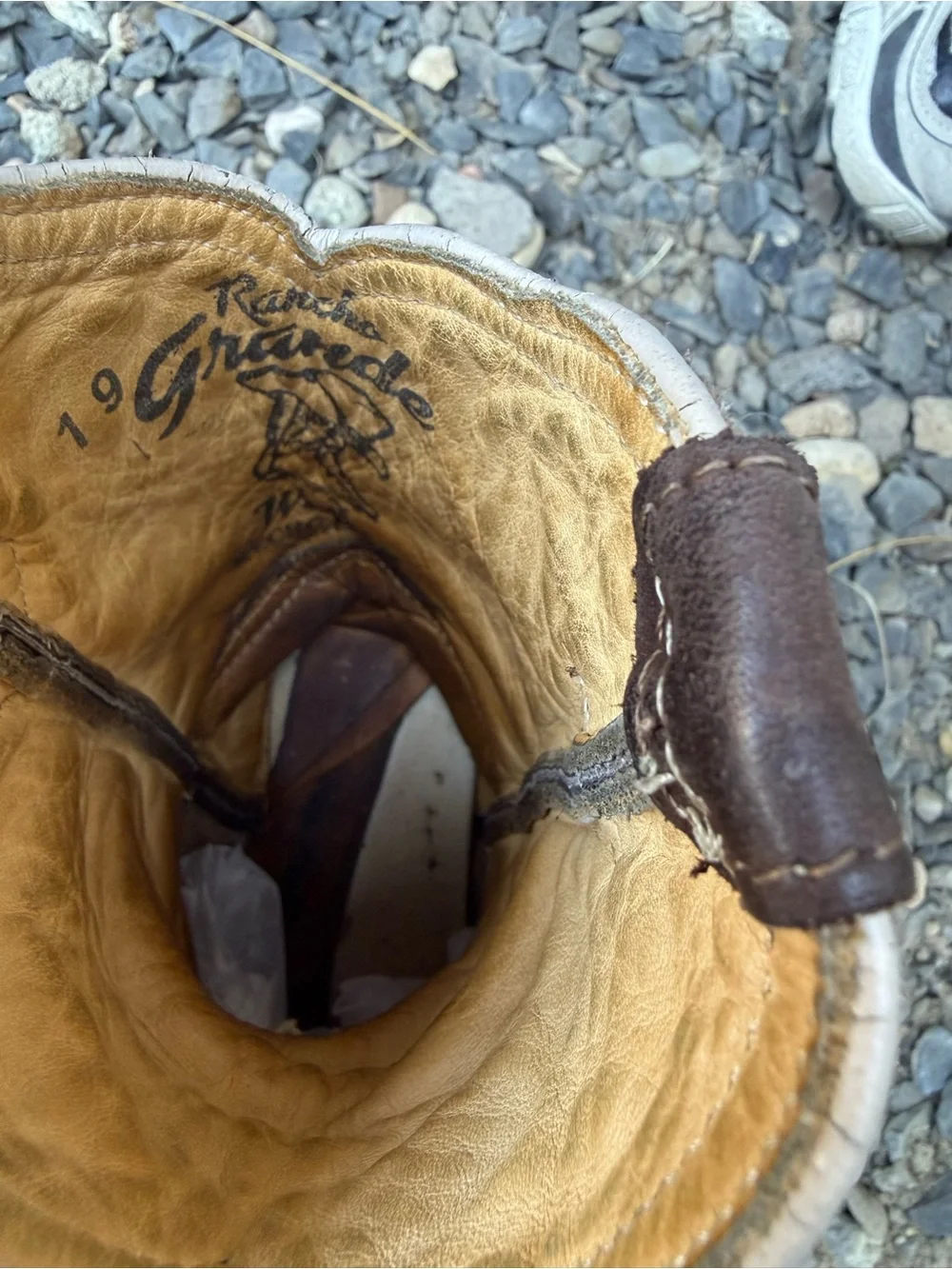 Rancho Grande Kids Brown Leather Cowboy Boots Size 9 Western Embroidered
